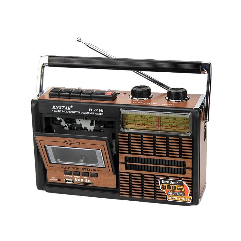 KNSTAR FP-319BT FM/AM/SW1-2 Bluetooth Portable Radio Card-Insertable High-Volume Cassette Player, Spec: EU - Image 2