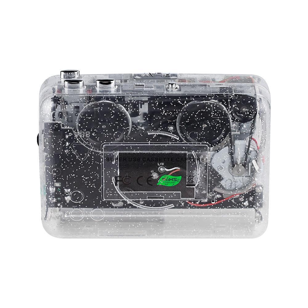 USB Cassette Player USB Cassette Tape to MP3 Converter (Transparent Sparkle) - Image 2